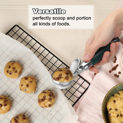2 Pack Green Ergonomic 304 Stainless Steel Ice Cream Scoop with Trigger V1258-DP02-BOL-129