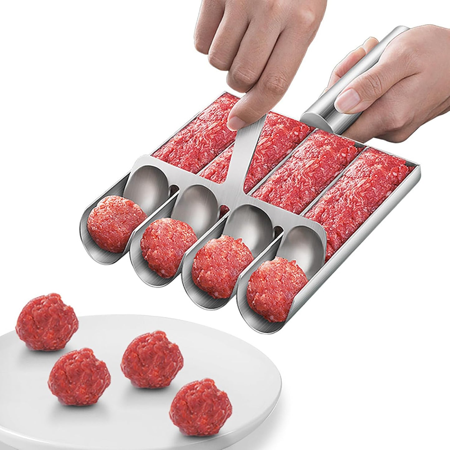 Stainless Steel Silver Meatball Maker Spoon - 1 Piece V1258-DP02-BOL-130