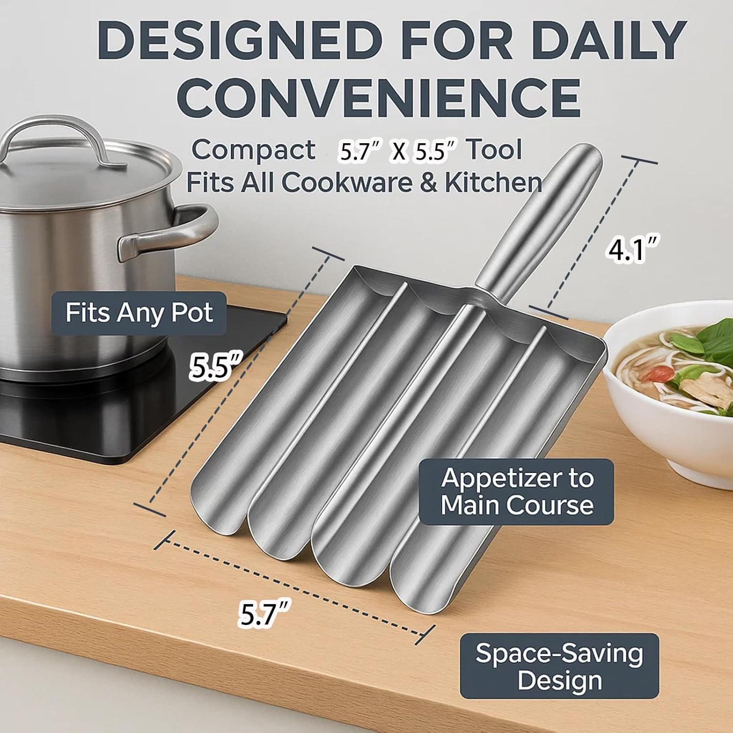 Stainless Steel Silver Meatball Maker Spoon - 1 Piece V1258-DP02-BOL-130