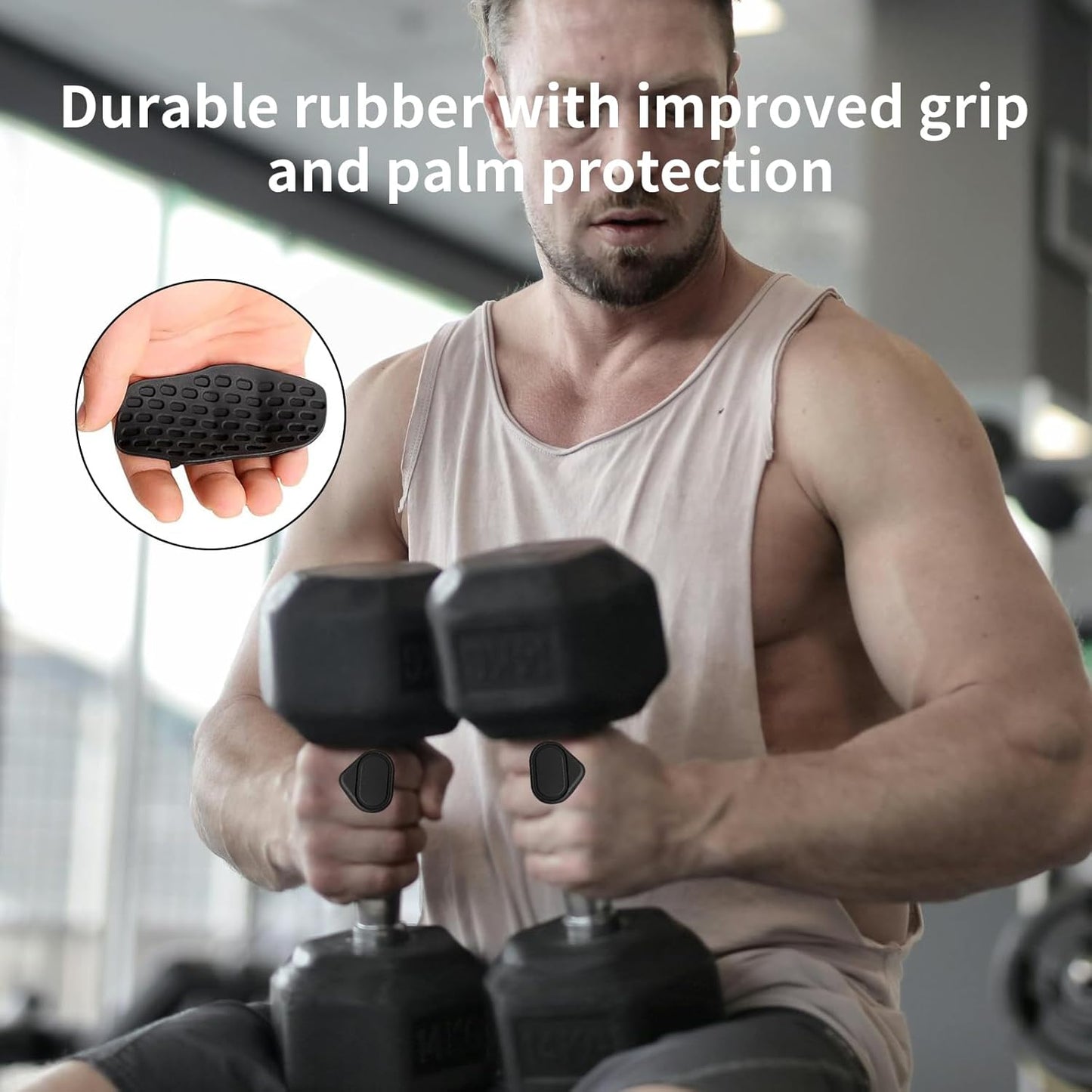 Anti-Slip Rubber Gym Gloves for Weightlifting Barbell Universal Size Men Women 4 Pack V1258-DP02-BOL-138