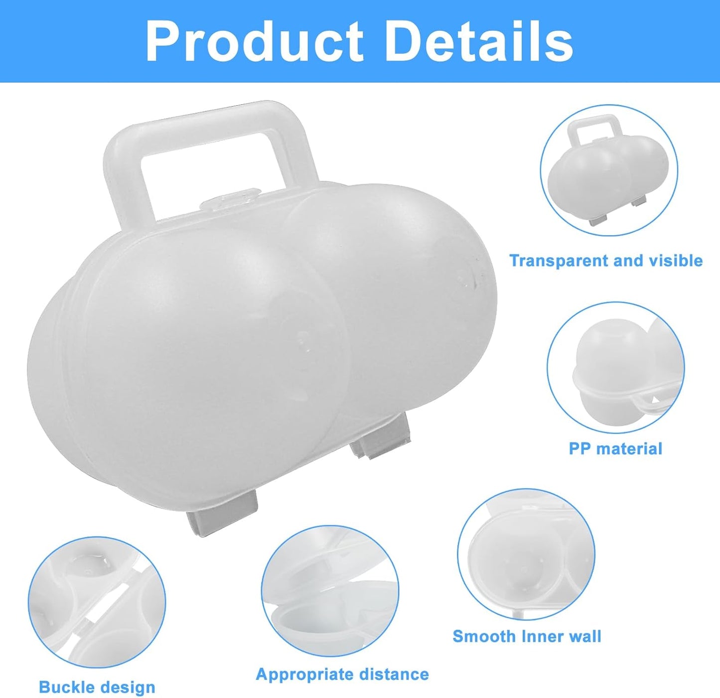 2 Pack 2-Egg Portable Camping Egg Holder for Fridge V1258-DP02-BOL-14
