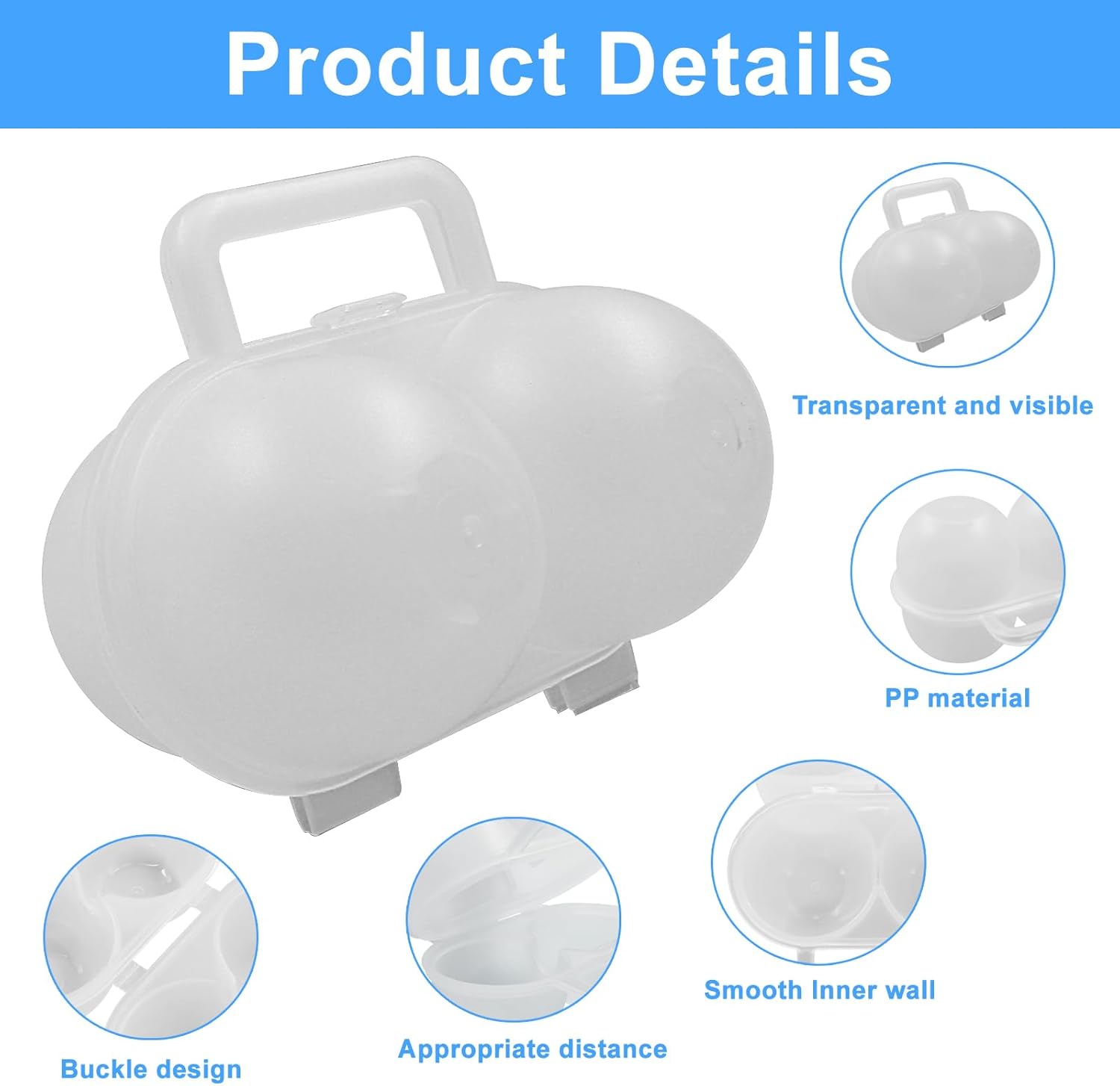 2 Pack 2-Egg Portable Camping Egg Holder for Fridge V1258-DP02-BOL-14