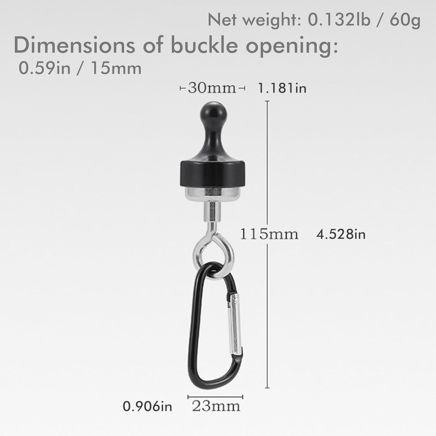 2 Pack Black Multifunctional Camping Hooks with Carabiner No Installation Required V1258-DP02-BOL-141