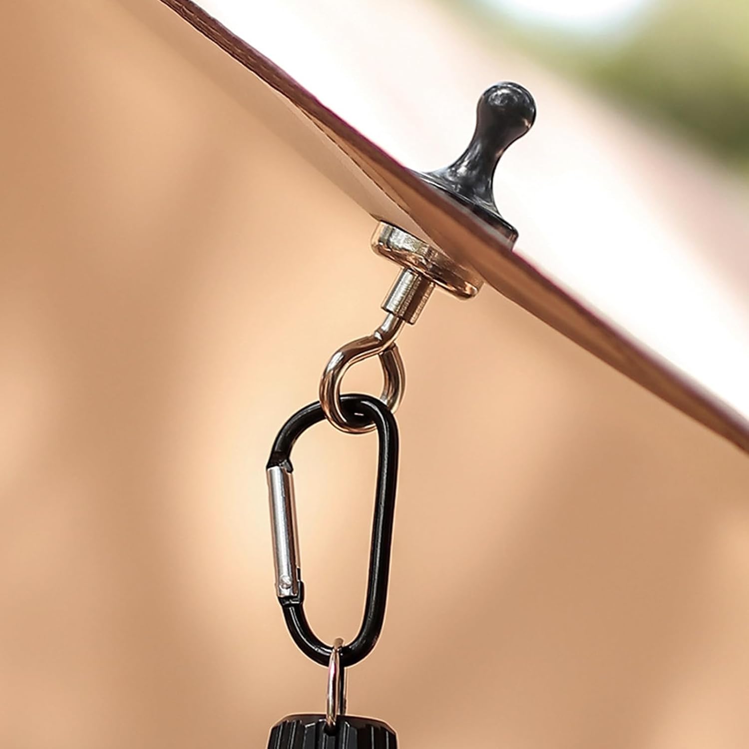 2 Pack Black Multifunctional Camping Hooks with Carabiner No Installation Required V1258-DP02-BOL-141