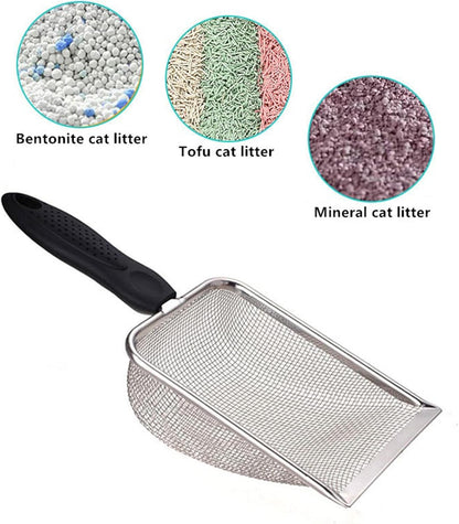 Fine Mesh Filter Deep Litter Scoop with Ergonomic Handle for Cats & Reptiles V1258-DP02-BOL-142