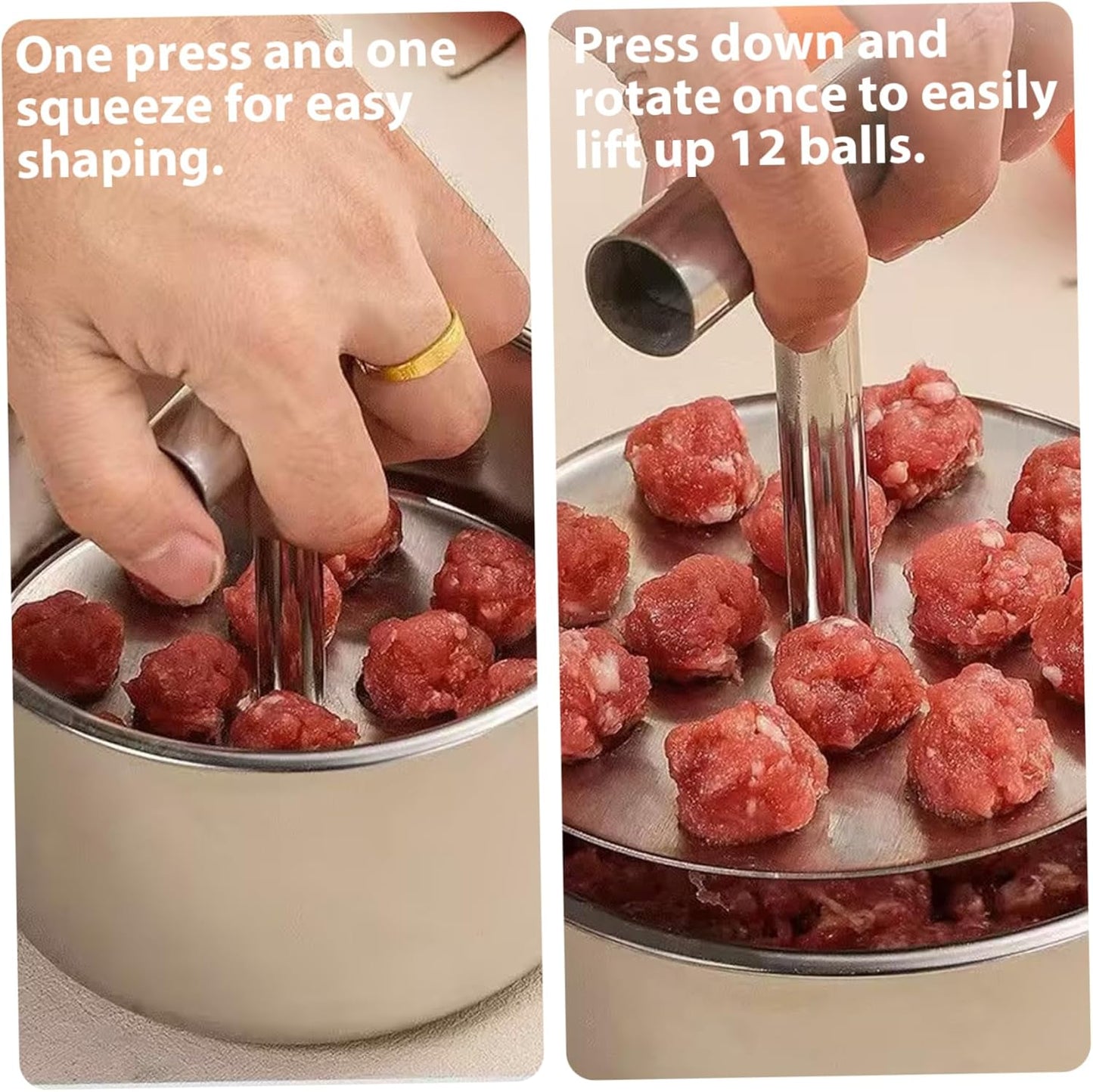 Stainless Steel Meatball Maker Scoop Silver 1 Piece V1258-DP02-BOL-145