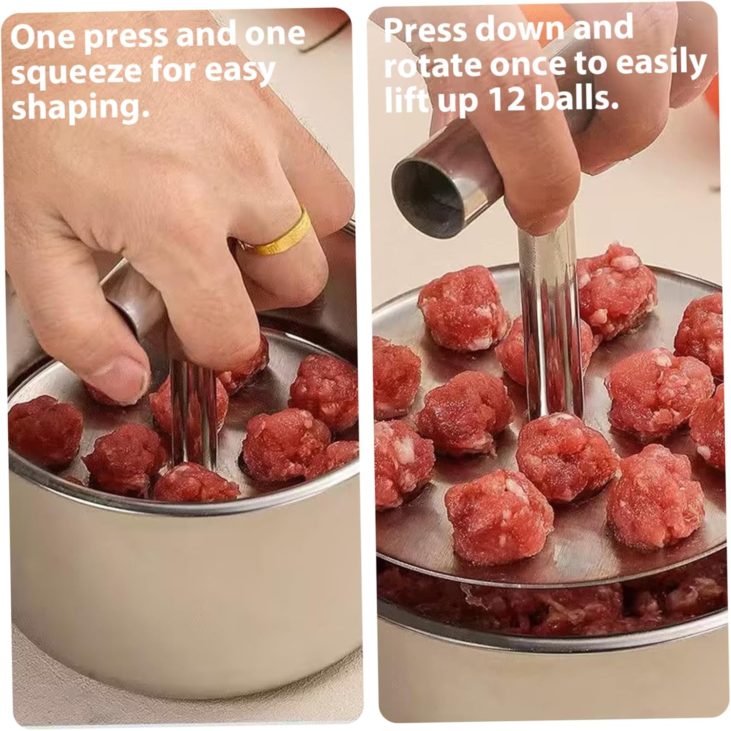 Stainless Steel Meatball Maker Scoop Silver 1 Piece V1258-DP02-BOL-145