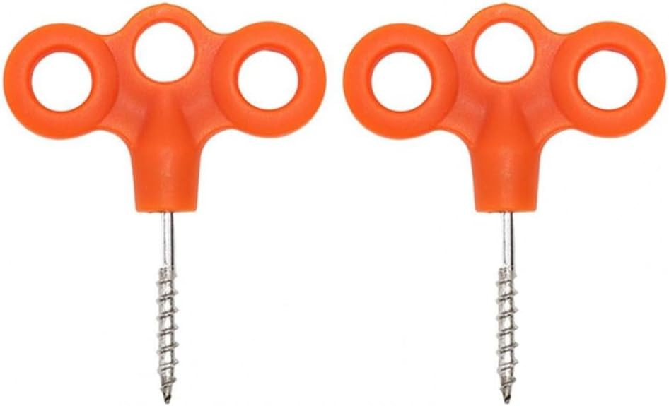 Orange Tent Pegs 2 Pack Heavy Duty Camping Outdoor Activities Stakes V1258-DP02-BOL-148