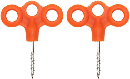 Orange Tent Pegs 2 Pack Heavy Duty Camping Outdoor Activities Stakes V1258-DP02-BOL-148