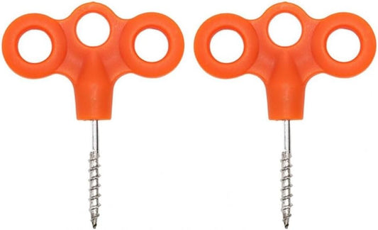 Orange Tent Pegs 2 Pack Heavy Duty Camping Outdoor Activities Stakes V1258-DP02-BOL-148