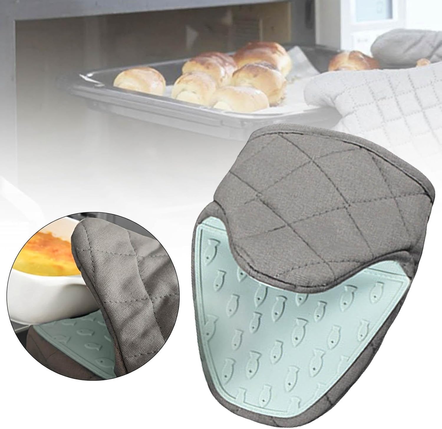 Light Green Heat Resistant Oven Mitt for Baking and Cooking - 1 Piece V1258-DP02-BOL-149