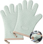 Light Green Heat Resistant Oven Gloves for Baking and Cooking - 1 Pair V1258-DP02-BOL-150
