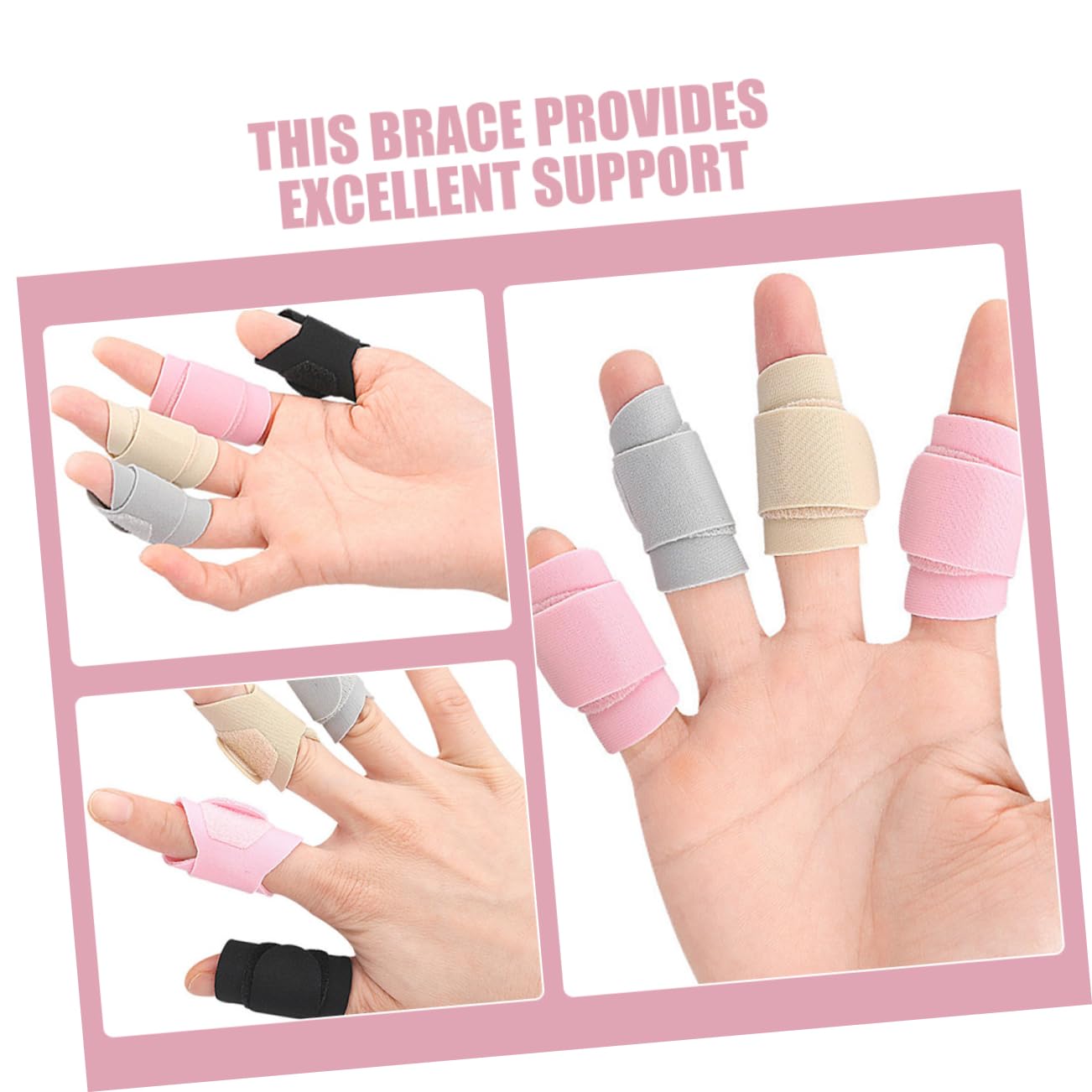 Adjustable Finger Splints 4 Pairs Finger Protectors Support Brace for Injury Recovery V1258-DP02-BOL-151