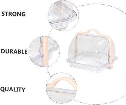 Transparent Food Storage Container with Lid and Drip Tray for Bread Milk Packaging V1258-DP02-BOL-153