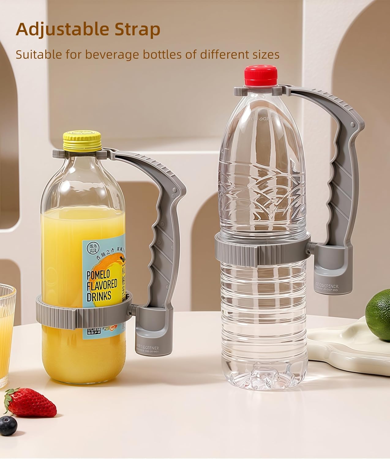 Adjustable Anti-Slip Grip Assist Handle for Large Drink Bottles 2 Pack V1258-DP02-BOL-154