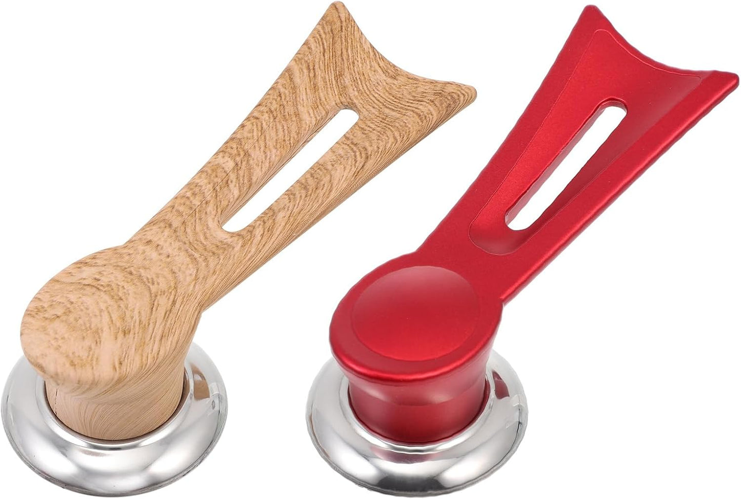 2 Pack Universal Pan Lid Knob Replacement Handle Heat Resistant Wooden & Red V1258-DP02-BOL-155