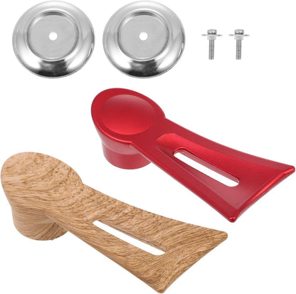 2 Pack Universal Pan Lid Knob Replacement Handle Heat Resistant Wooden & Red V1258-DP02-BOL-155
