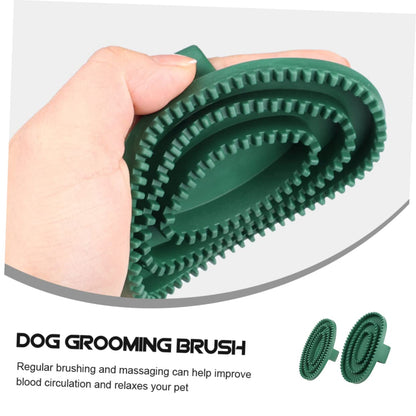 2 Pack Pet Massage Brush for Dog and Cat Grooming Green V1258-DP02-BOL-156