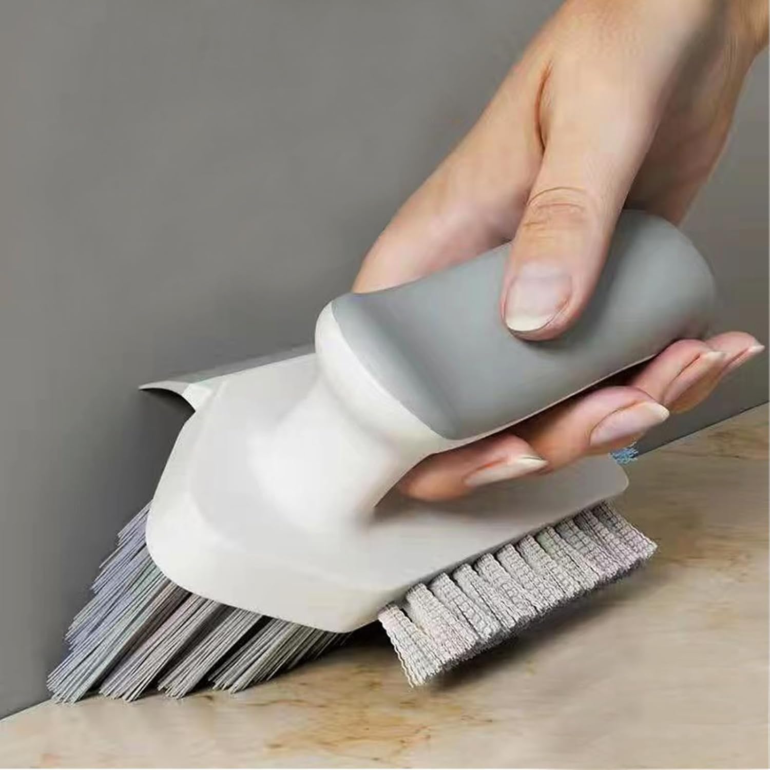 Grey Multi-Functional Durable Polypropylene Scrub Brush Powerful Cleaning Brush for Tiles Grout Kitchen V1258-DP02-BOL-157
