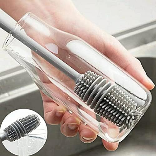 Silicone Bottle Brush - Hygienic Cleaner for Baby Bottles, Drink Bottles & Vases - Scratch Resistant - 1 Piece V1258-DP02-BOL-158