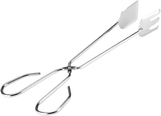 Silver Stainless Steel BBQ Tongs with Long Handle Heat Resistant Barbecue Tongs for Meat & Vegetables V1258-DP02-BOL-16