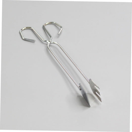 Silver Stainless Steel BBQ Tongs with Long Handle Heat Resistant Barbecue Tongs for Meat & Vegetables V1258-DP02-BOL-16