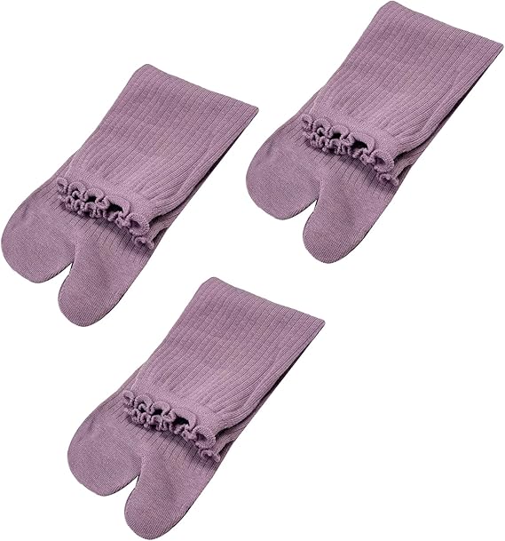 3 Pairs Women's Split Toe Slipper Socks Purple V1258-DP02-BOL-162