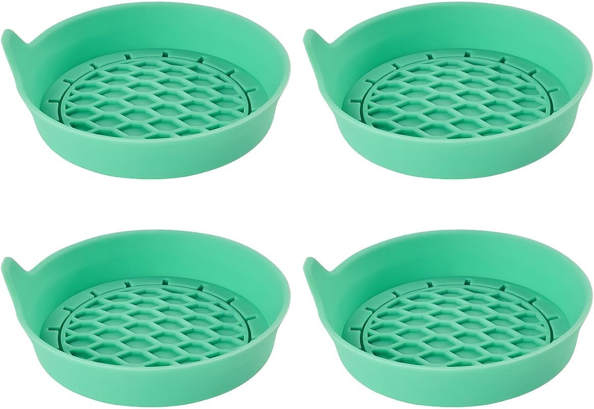 Car Silicone Anti-Slip Mats - Interior Accessories - Green - Pack of 4 V1258-DP02-BOL-163
