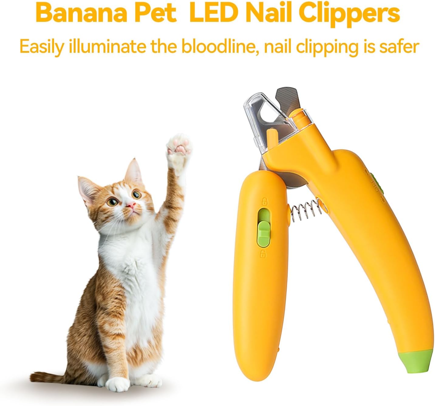 Dog & Cat Nail Clippers with Safety Lock for Small & Large Pets - Yellow - 1 Piece V1258-DP02-BOL-167