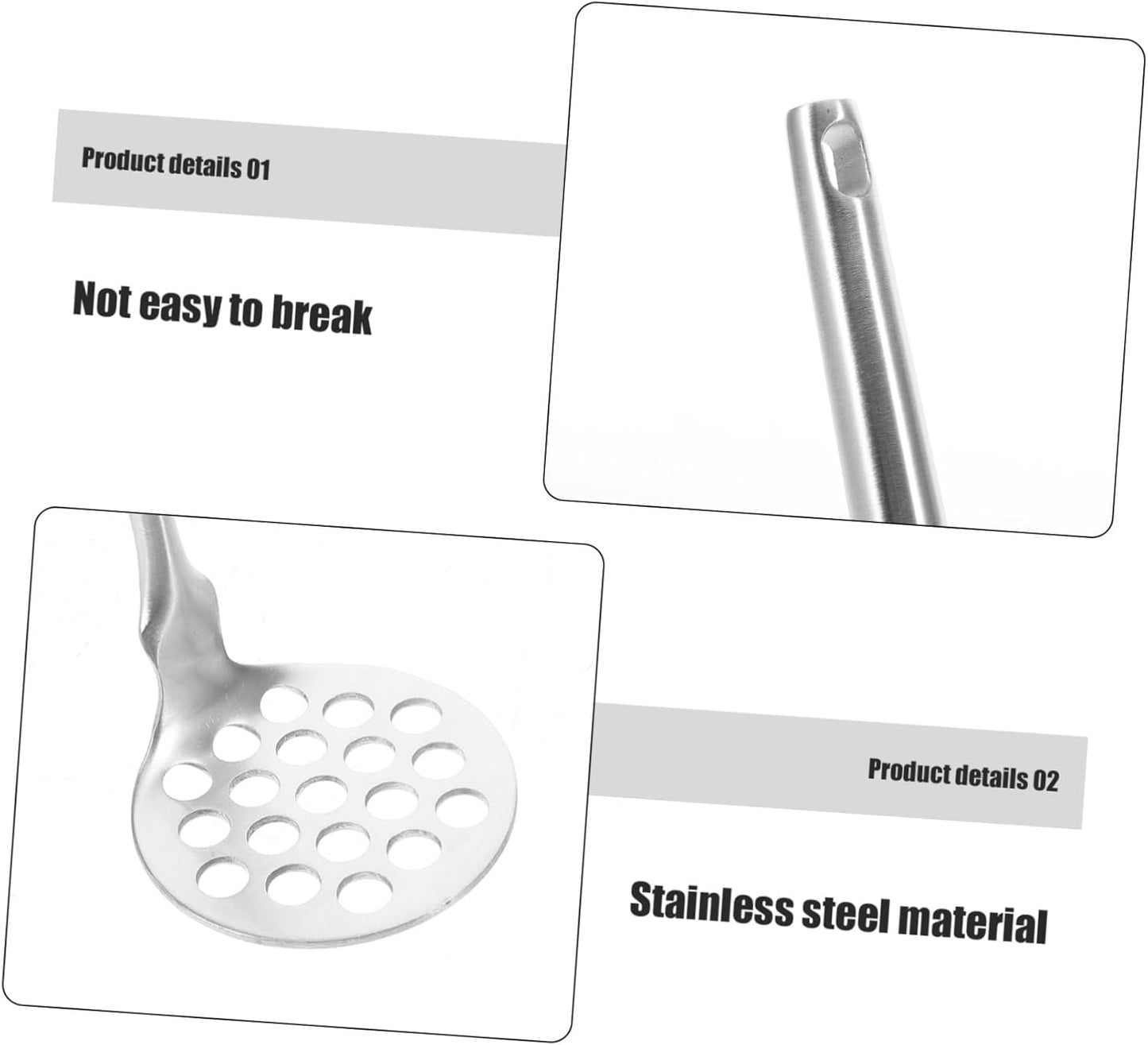 Robust Potato Masher for Vegetables & Fruit - Dishwasher Safe Kitchen Tool - Easy to Clean V1258-DP02-BOL-175