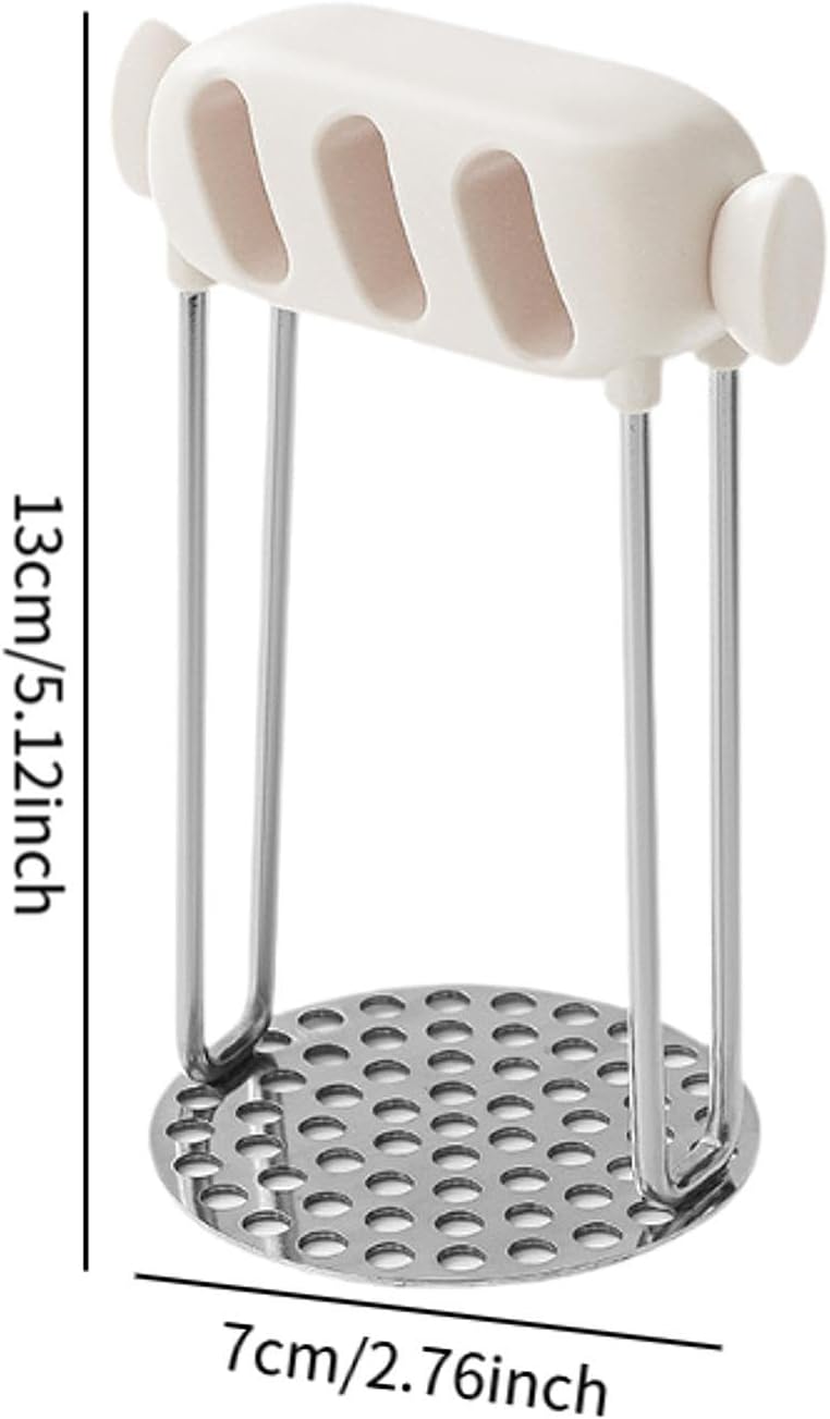 Professional Potato & Vegetable Masher with Honeycomb Design - Stainless Steel Puree Maker - Dishwasher Safe V1258-DP02-BOL-178