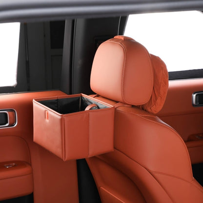 Foldable Car Trash Bin & Organizer Leakproof Waterproof PU Leather Orange V1258-DP02-BOL-179