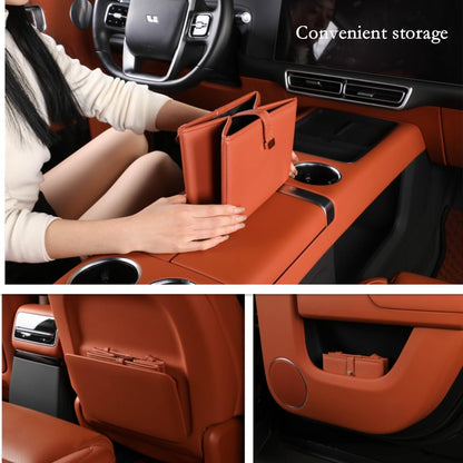 Foldable Car Trash Bin & Organizer Leakproof Waterproof PU Leather Orange V1258-DP02-BOL-179