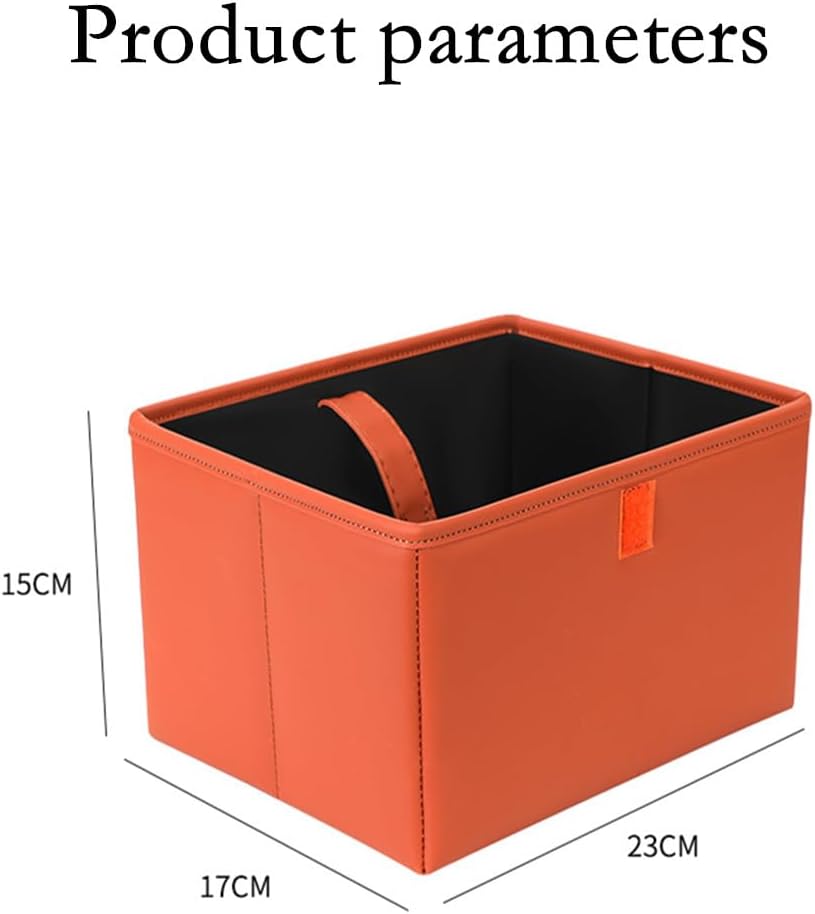 Foldable Car Trash Bin & Organizer Leakproof Waterproof PU Leather Orange V1258-DP02-BOL-179