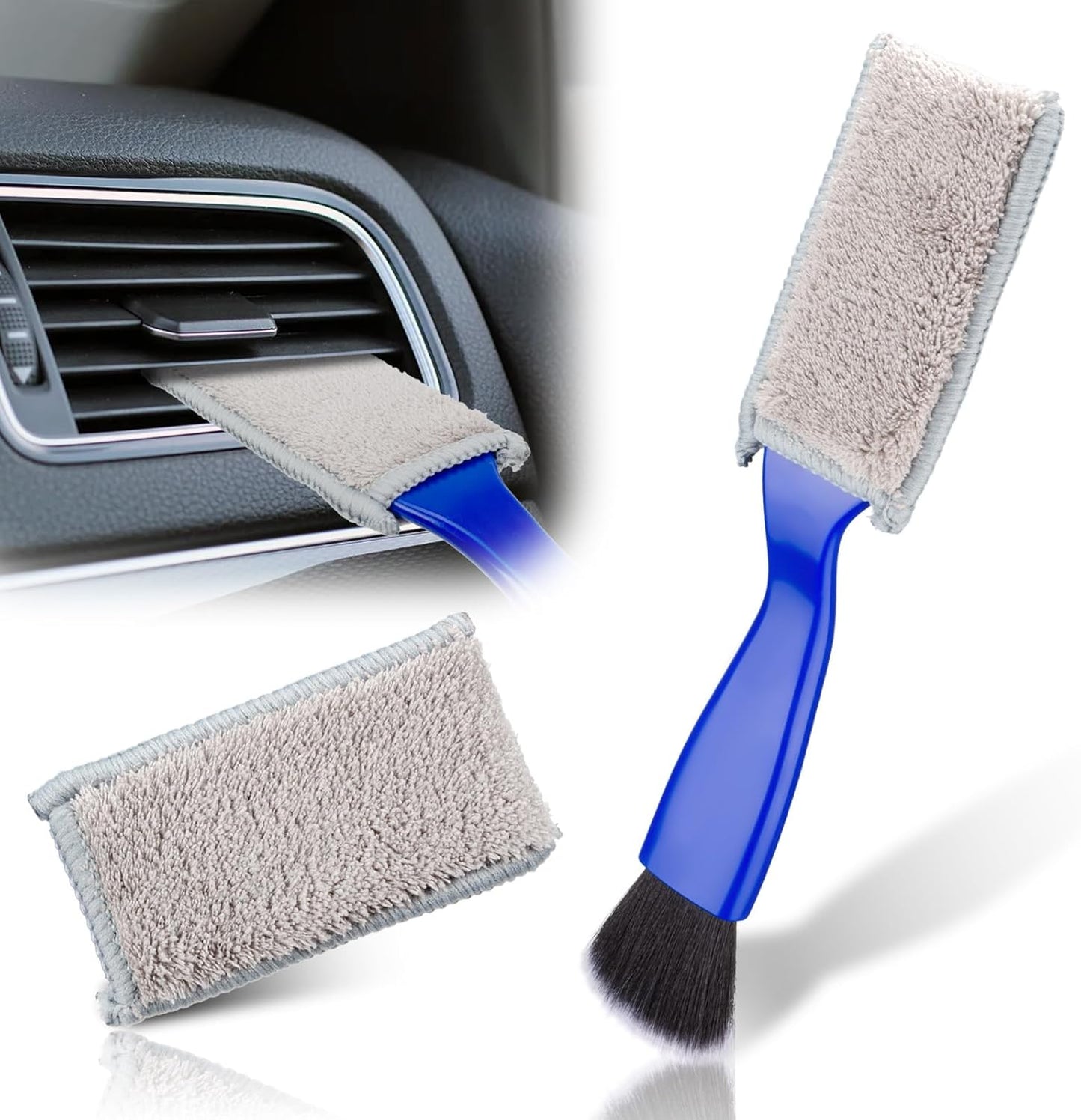 2-in-1 Interior Cleaner Brush for Car Ventilation & Dashboard - Microfiber Dust Cleaning Tool V1258-DP02-BOL-181