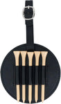 Leather Golf Tee Holder with 5 Wooden Tees 3-1/4 Inch Hook for Golf Bag Strap Hanging V1258-DP02-BOL-185