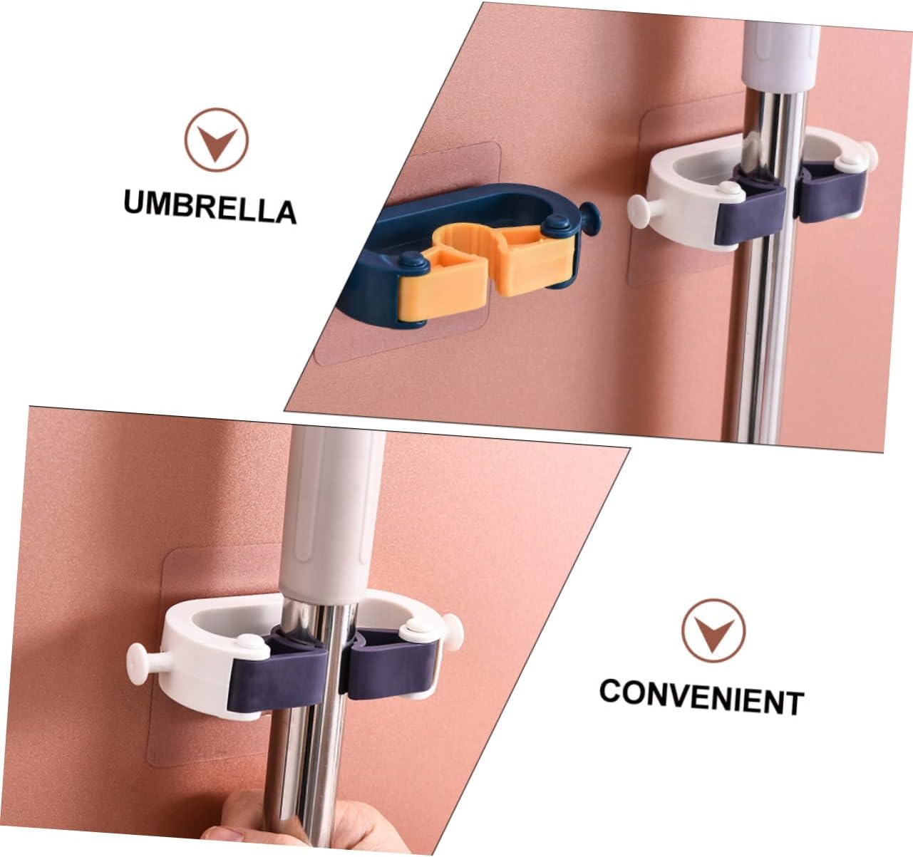 Adhesive Wall Hooks Set of 4 No Drill Hanging System for Kitchen and Garage V1258-DP02-BOL-189
