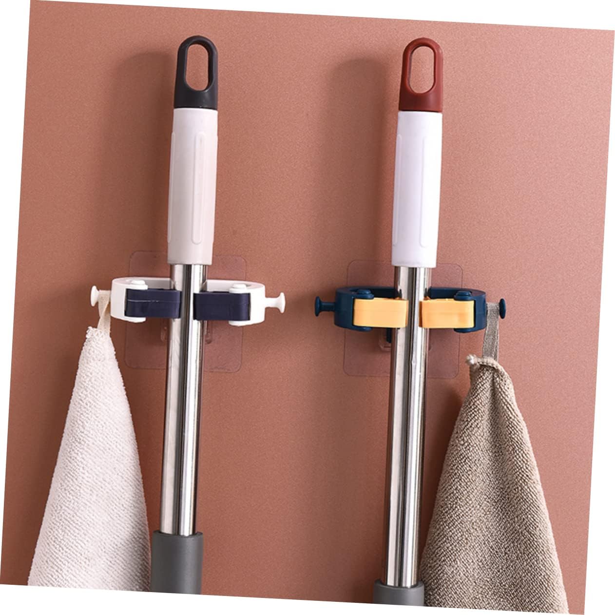 Adhesive Wall Hooks Set of 4 No Drill Hanging System for Kitchen and Garage V1258-DP02-BOL-189