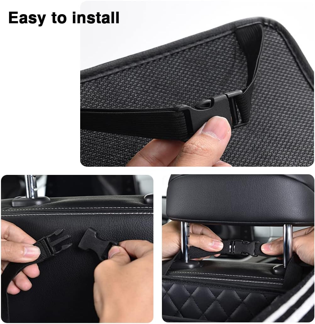 Car Seat Organizer 2 Pack - Black Backrest Storage Bag with Pockets - Car Interior Accessory V1258-DP02-BOL-19