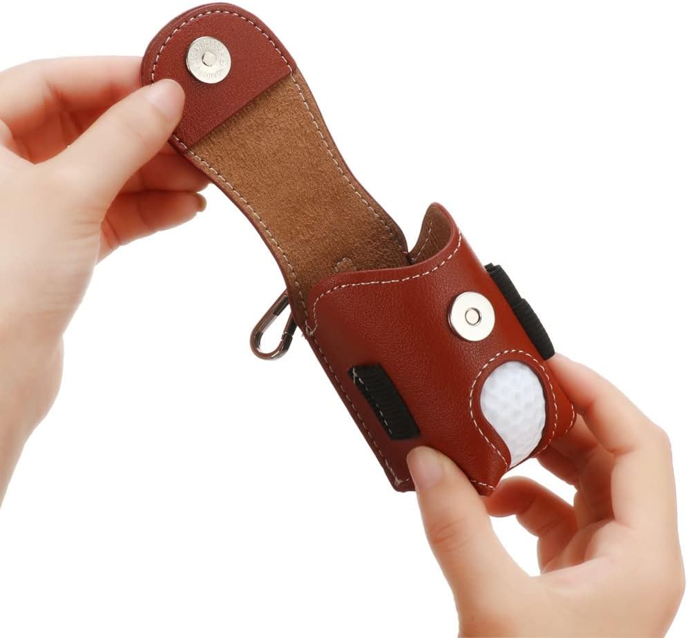 Golf Ball Pouch Set of 2 Belt Clip Holder Perfect Golf Gift for Men V1258-DP02-BOL-190