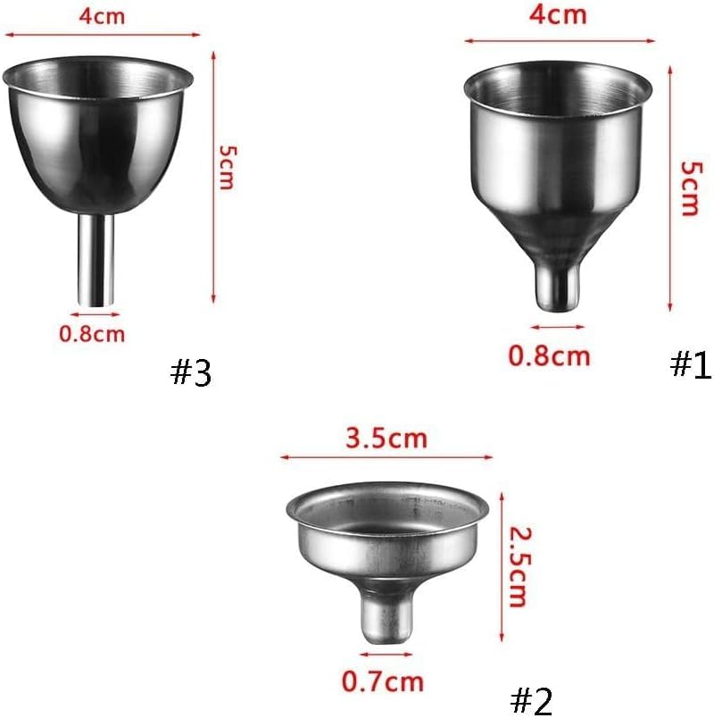 Stainless Steel Mini Funnel for Perfume & Essential Oils - Kitchen & Hobby Use - Silver - 1 Piece V1258-DP02-BOL-193