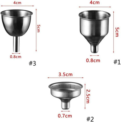 Stainless Steel Mini Funnel for Perfume & Essential Oils - Kitchen & Hobby Use - Silver - 1 Piece V1258-DP02-BOL-193