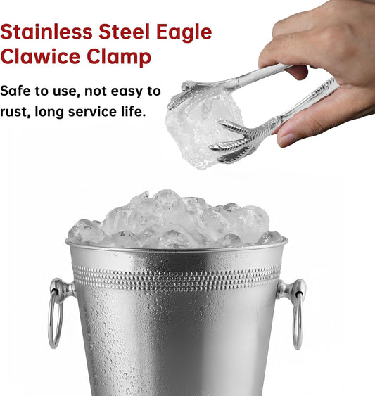 Eagle Claw Anti-Slip Stainless Steel Bar Service Clip - Kitchen Suction Cup Clip for Sugar Ice Household Use V1258-DP02-BOL-195