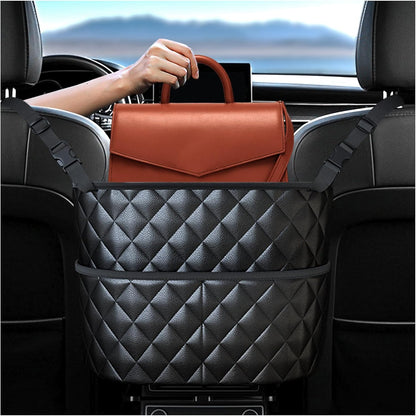Car Seat Back Organizer with Storage Pockets - Black Vehicle Interior Accessory V1258-DP02-BOL-20