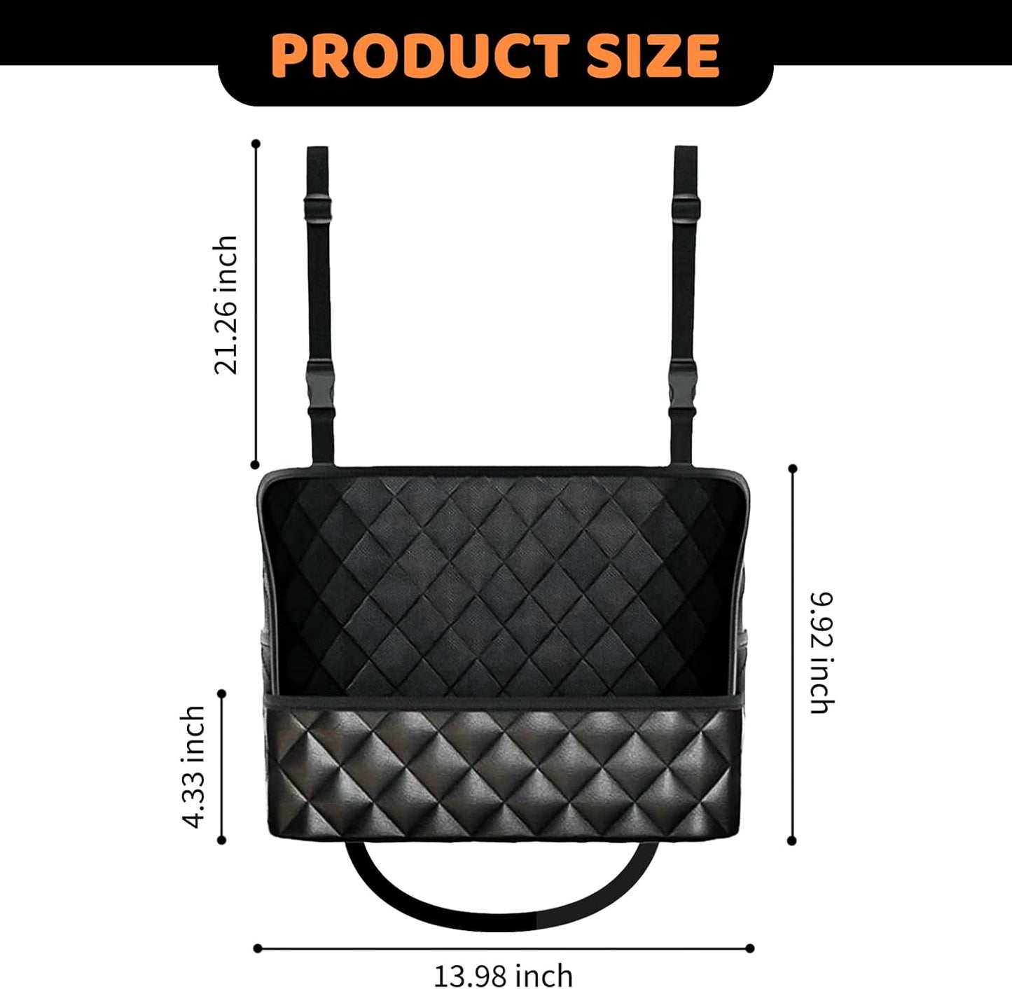 Car Seat Back Organizer with Storage Pockets - Black Vehicle Interior Accessory V1258-DP02-BOL-20