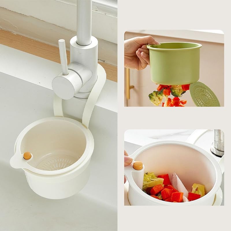 Yellow Hanging Kitchen Sink Strainer Multifunctional Faucet Drain Filter Anti-Clog Food Waste Mesh Screen V1258-DP02-BOL-205
