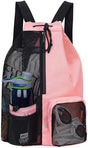 Large Mesh Gym Bag with Waterproof Compartment - Beach & Festival Backpack with Wet/Dry Separation V1258-DP02-BOL-210
