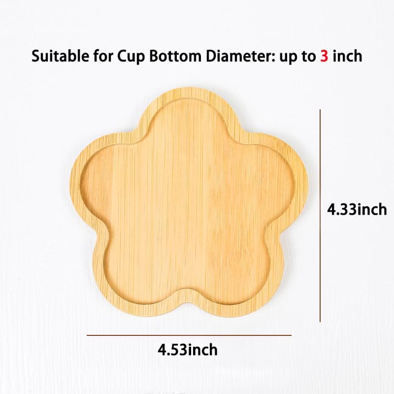 Bamboo Glass Coasters with Raised Edge Set of 4 - Heat & Water Ring Protection Table Mats - Rustic Style V1258-DP02-BOL-211