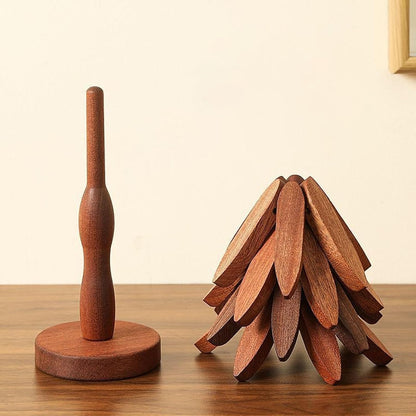 2-Piece Foldable Christmas Tree Design Pot Holders Set Decorative Heat Resistant Trivets with Holder for Hot V1258-DP02-BOL-212
