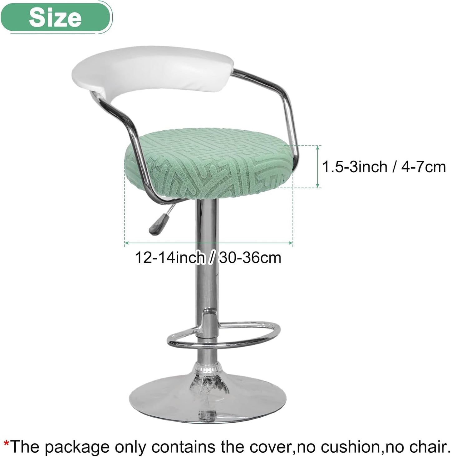 Elastic Chair Cover Round 30-36cm Mint Green Washable Stretchable Stool Cover V1258-DP02-BOL-22